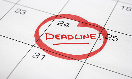 Calendar with Deadline Circled